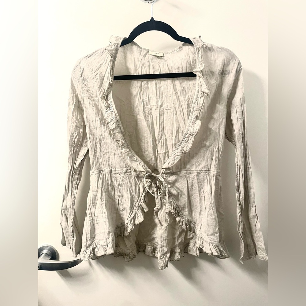 J. Jill Crinkle Ruffled Blouse